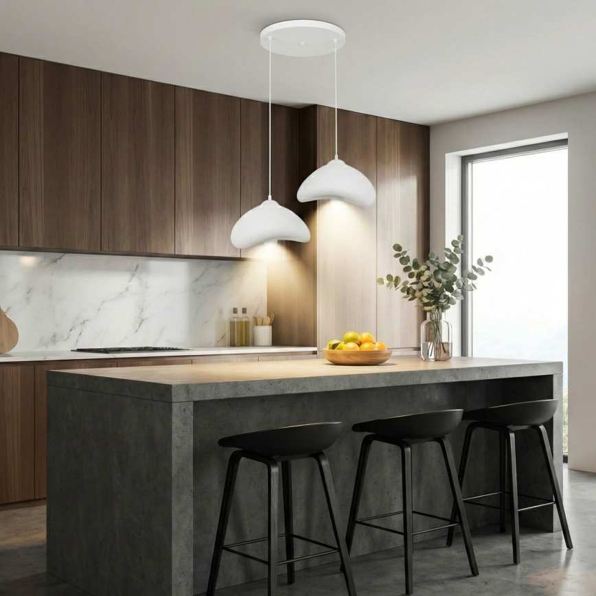 Brilagi - Κρεμαστό φωτιστικό με καλώδιο WABI SABI 2xE27/40W/230V διάμ. 45 εκ. λευκό