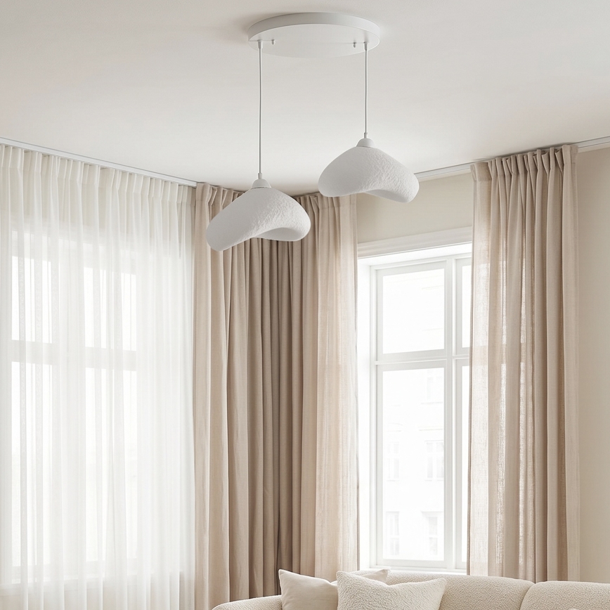 Brilagi - Κρεμαστό φωτιστικό με καλώδιο WABI SABI 2xE27/40W/230V διάμ. 45 εκ. λευκό