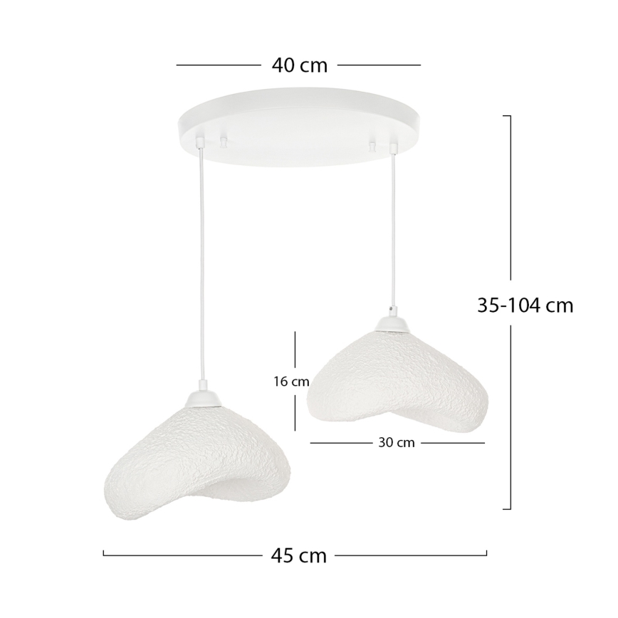 Brilagi - Κρεμαστό φωτιστικό με καλώδιο WABI SABI 2xE27/40W/230V διάμ. 45 εκ. λευκό