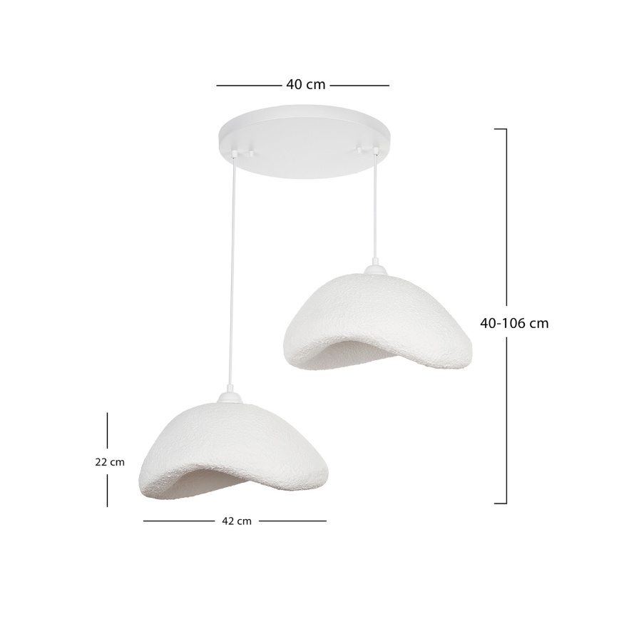 Brilagi - Κρεμαστό φωτιστικό με καλώδιο WABI SABI 2xE27/40W/230V, διάμετρος 74 cm, λευκό