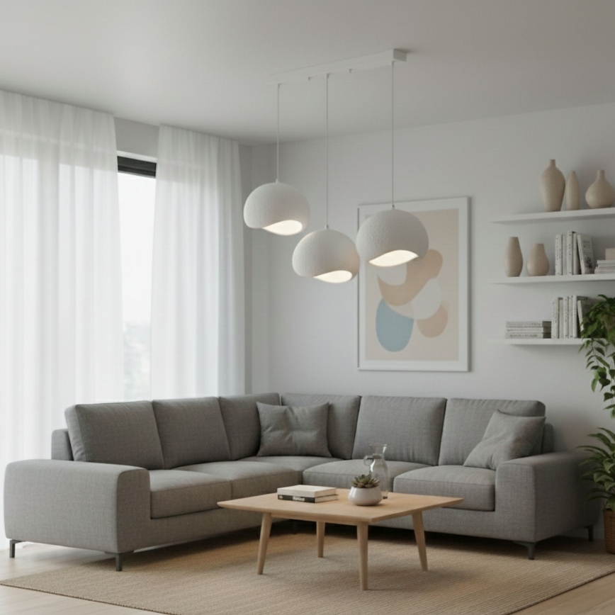 Brilagi - Κρεμαστό φωτιστικό με καλώδιο WABI SABI 3xE27/40W/230V λευκό