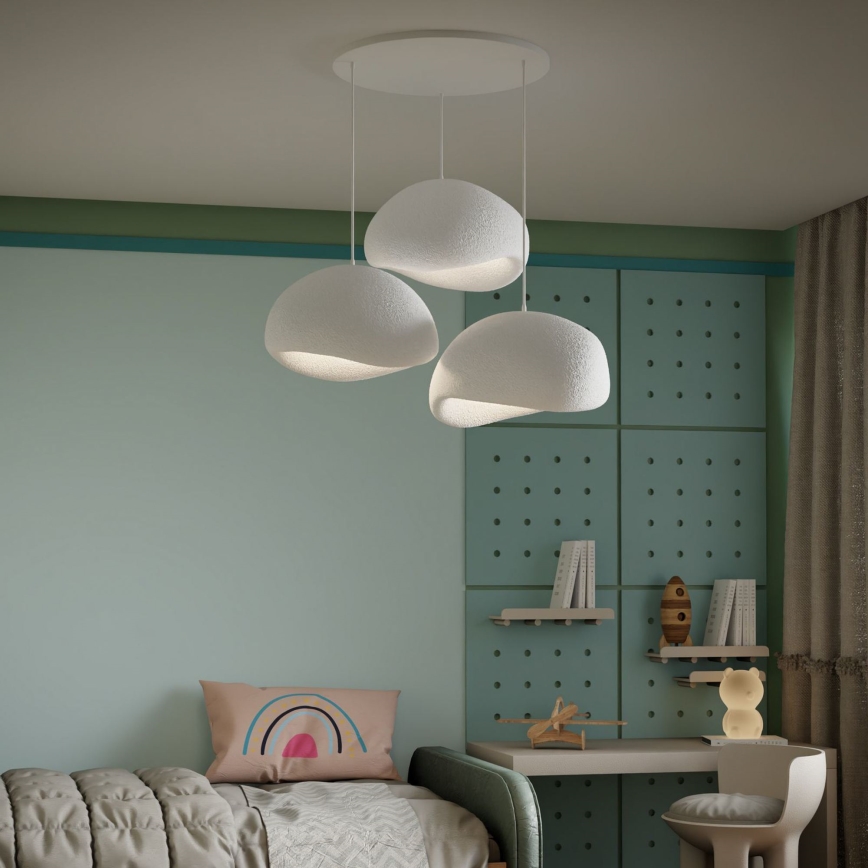 Brilagi - Κρεμαστό φωτιστικό με καλώδιο WABI SABI 3xE27/40W/230V λευκό