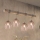 Brilagi - Κρεμαστό φωτιστικό με καλώδιο WOOD GLASS 4xE27/60W/230V, φινίρισμα πεύκου/γκρι/καπνιστό μπεζ