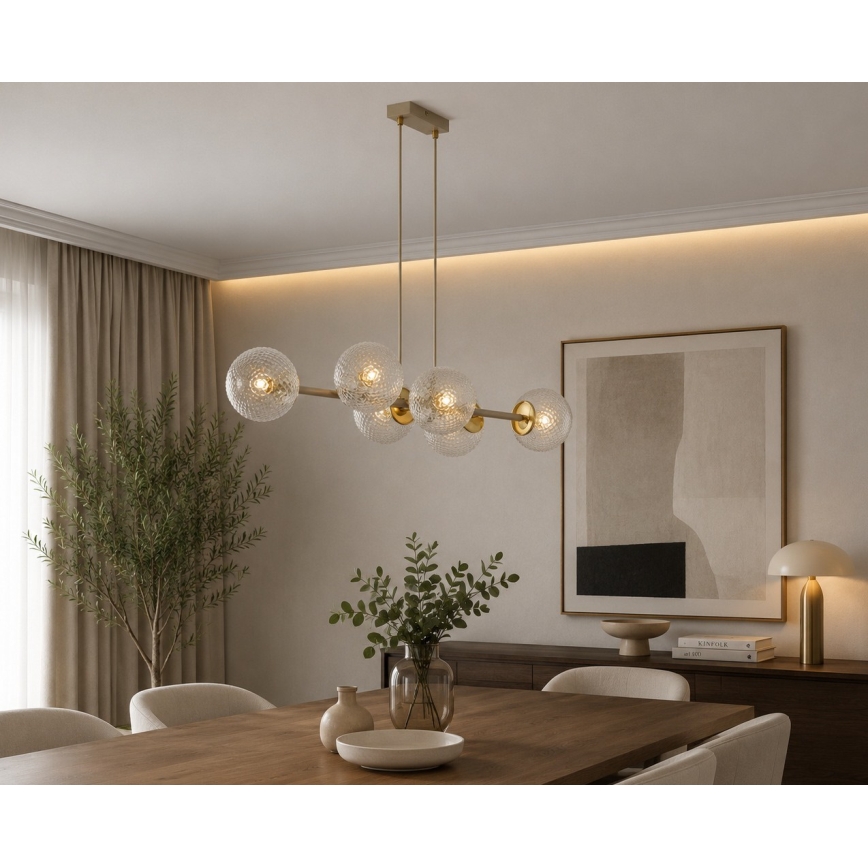 Brilagi - Κρεμαστό φωτιστικό με σύρμα STELLA 6xE27/60W/230V μπεζ/χρυσό