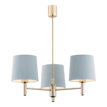 Brilagi - Κρεμαστό φωτιστικό με ράβδο MONTE 3xE27/15W/230V μπλε/χρυσό