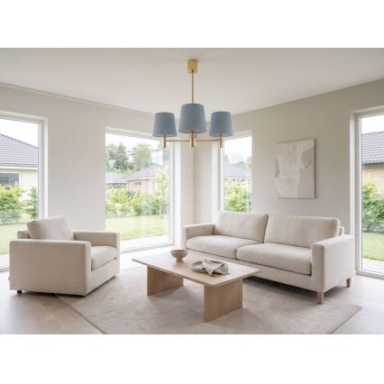 Brilagi - Κρεμαστό φωτιστικό με ράβδο MONTE 3xE27/60W/230V μπλε/χρυσό