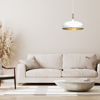 Brilagi - Κρεμαστό φωτιστικό οροφής ABRAHAM 1xE27/60W/230V διάμετρος 35 cm λευκό