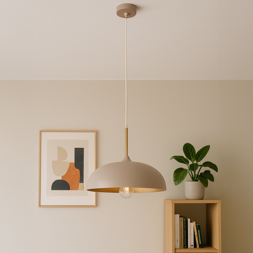 Brilagi - Κρεμαστό φωτιστικό οροφής ABRAHAM 1xE27/60W/230V διάμετρος 35 cm μπεζ