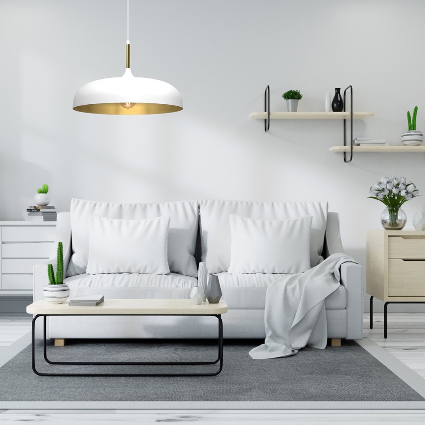 Brilagi - Κρεμαστό φωτιστικό οροφής ABRAHAM 1xE27/60W/230V διάμετρος 45 cm λευκό