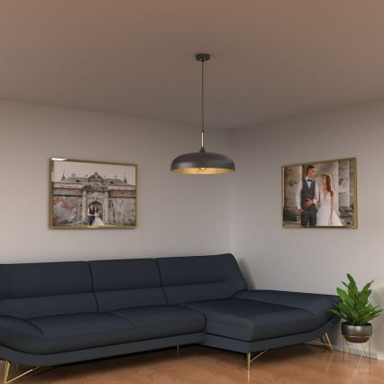 Brilagi - Κρεμαστό φωτιστικό οροφής ABRAHAM 1xE27/60W/230V διάμετρος 45 cm μαύρο