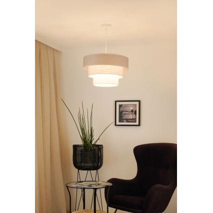 Brilagi - Κρεμαστό φωτιστικό οροφής ALASKA LUNETA 1xE27/15W/230V διάμετρος 45 cm γκρι/κρεμ