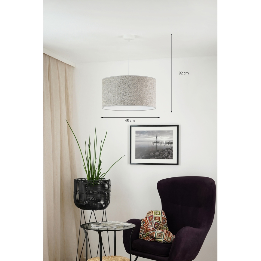 Brilagi - Κρεμαστό φωτιστικό οροφής BOUCLE ROLLER 1xE27/15W/230V διάμετρος 45 cm γκρι