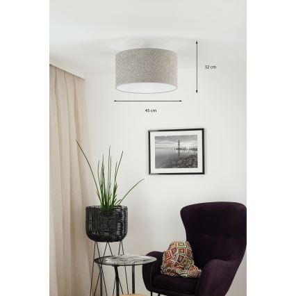 Brilagi - Κρεμαστό φωτιστικό οροφής BOUCLE ROLLER 1xE27/15W/230V διάμετρος 45 cm γκρι