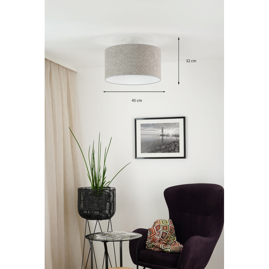 Brilagi - Κρεμαστό φωτιστικό οροφής BOUCLE ROLLER 1xE27/15W/230V διάμετρος 45 cm γκρι