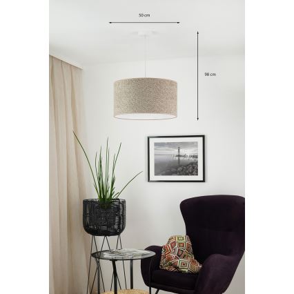 Brilagi - Κρεμαστό φωτιστικό οροφής BOUCLE ROLLER 1xE27/15W/230V διάμετρος 50 cm καφέ