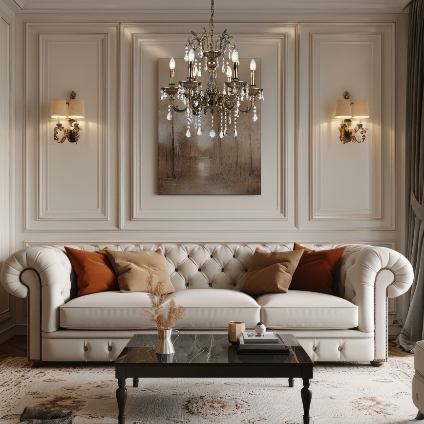 Brilagi - Κρεμαστό φωτιστικό οροφής CLASSIC 6xE14/60W/230V ορείχαλκος