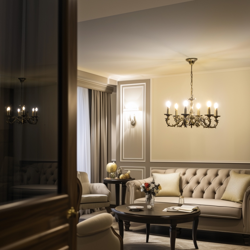 Brilagi - Κρεμαστό φωτιστικό οροφής CLASSIC 6xE14/60W/230V ορείχαλκος