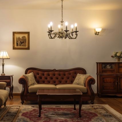 Brilagi - Κρεμαστό φωτιστικό οροφής CLASSIC 6xE14/60W/230V ορείχαλκος