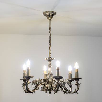 Brilagi - Κρεμαστό φωτιστικό οροφής CLASSIC 6xE14/60W/230V ορείχαλκος