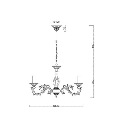 Brilagi - Κρεμαστό φωτιστικό οροφής CLASSIC 6xE14/60W/230V ορείχαλκος