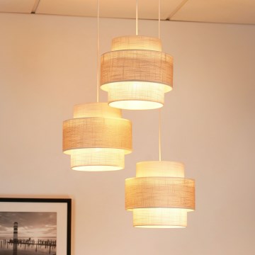 Brilagi - Κρεμαστό φωτιστικό οροφής DOVER SPACE 3xE27/15W/230V γκρι/κρεμ