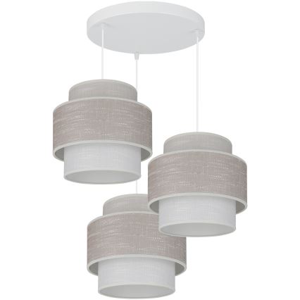 Brilagi - Κρεμαστό φωτιστικό οροφής DOVER SPACE 3xE27/15W/230V γκρι/κρεμ