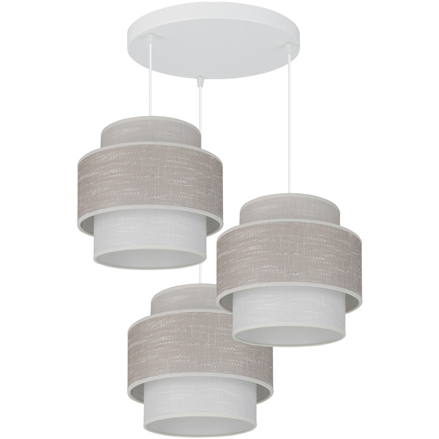 Brilagi - Κρεμαστό φωτιστικό οροφής DOVER SPACE 3xE27/15W/230V γκρι/κρεμ