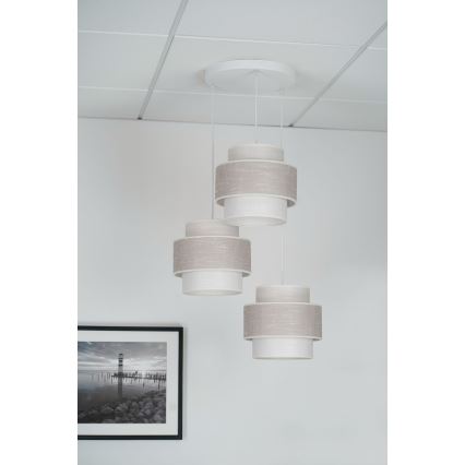 Brilagi - Κρεμαστό φωτιστικό οροφής DOVER SPACE 3xE27/15W/230V γκρι/κρεμ