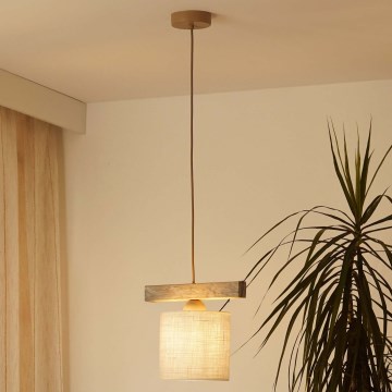 Brilagi - Κρεμαστό φωτιστικό οροφής FOREST 1xE27/15W/230V πεύκο/καφέ/κρεμ