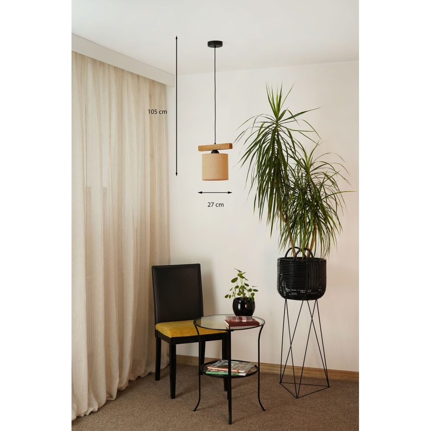 Brilagi - Κρεμαστό φωτιστικό οροφής FOREST 1xE27/15W/230V πεύκο/καφέ/μαύρο