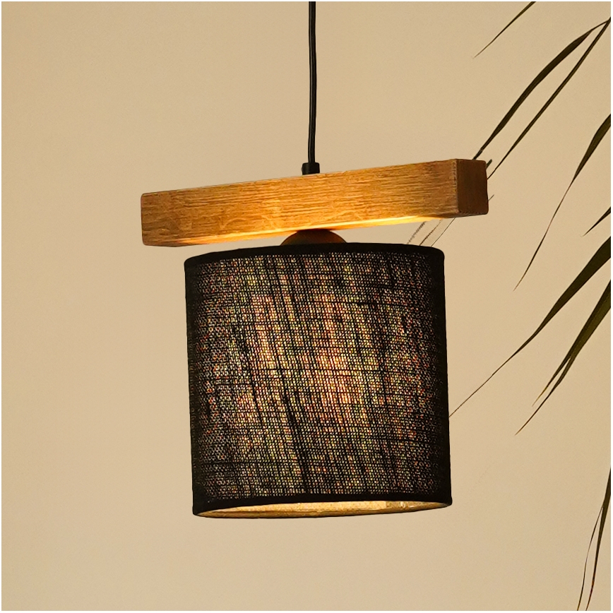 Brilagi - Κρεμαστό φωτιστικό οροφής FOREST 1xE27/15W/230V πεύκο/μαύρο