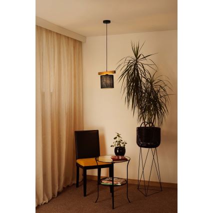 Brilagi - Κρεμαστό φωτιστικό οροφής FOREST 1xE27/15W/230V πεύκο/μαύρο