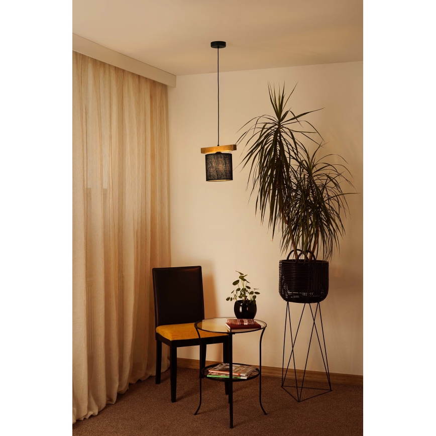 Brilagi - Κρεμαστό φωτιστικό οροφής FOREST 1xE27/15W/230V πεύκο/μαύρο