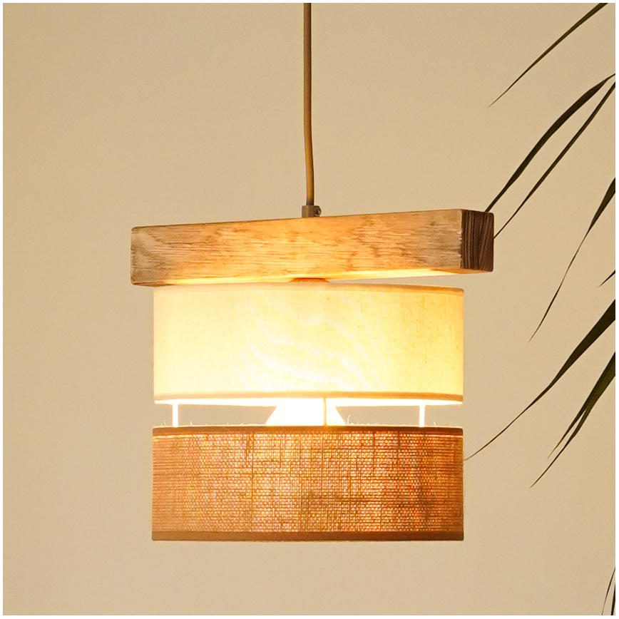 Brilagi - Κρεμαστό φωτιστικό οροφής FOREST 1xE27/15W/230V πεύκο/μπεζ/κρεμ