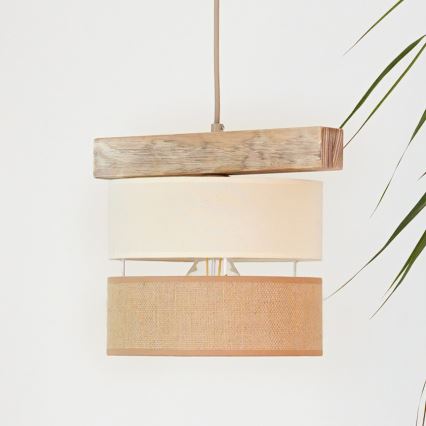 Brilagi - Κρεμαστό φωτιστικό οροφής FOREST 1xE27/15W/230V πεύκο/μπεζ/κρεμ