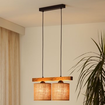 Brilagi - Κρεμαστό φωτιστικό οροφής FOREST 2xE27/15W/230V πεύκο/καφέ/μαύρο
