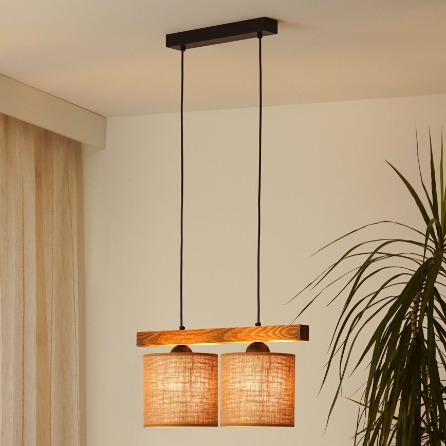 Brilagi - Κρεμαστό φωτιστικό οροφής FOREST 2xE27/15W/230V πεύκο/καφέ/μαύρο