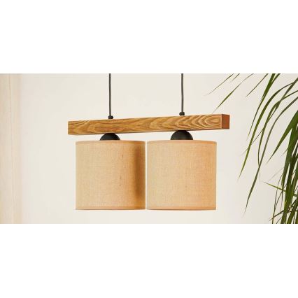 Brilagi - Κρεμαστό φωτιστικό οροφής FOREST 2xE27/15W/230V πεύκο/καφέ/μαύρο