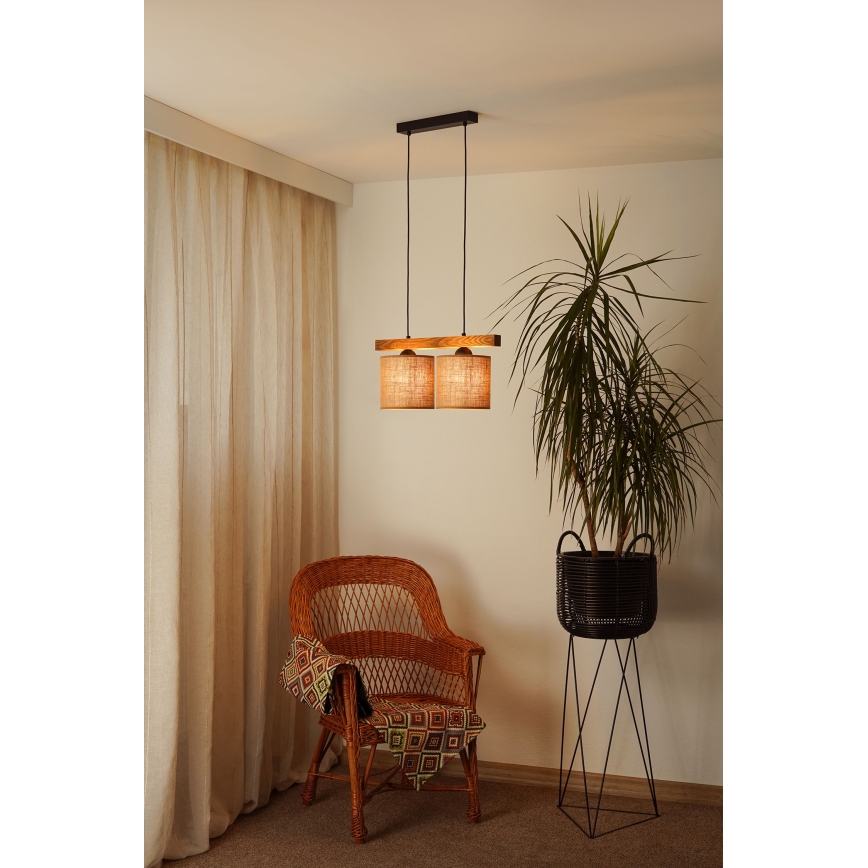 Brilagi - Κρεμαστό φωτιστικό οροφής FOREST 2xE27/15W/230V πεύκο/καφέ/μαύρο