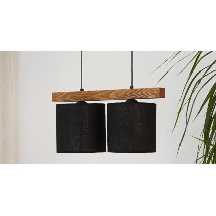 Brilagi - Κρεμαστό φωτιστικό οροφής FOREST 2xE27/15W/230V πεύκο/μαύρο