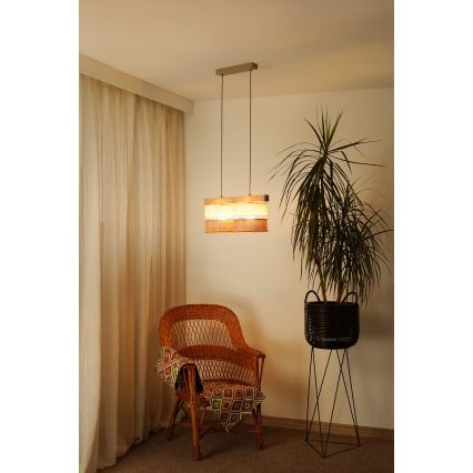 Brilagi - Κρεμαστό φωτιστικό οροφής FOREST 2xE27/15W/230V πεύκο/μπεζ/κρεμ