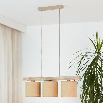 Brilagi - Κρεμαστό φωτιστικό οροφής FOREST 3xE27/15W/230V πεύκο/καφέ