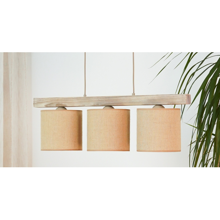 Brilagi - Κρεμαστό φωτιστικό οροφής FOREST 3xE27/15W/230V πεύκο/καφέ