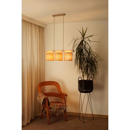 Brilagi - Κρεμαστό φωτιστικό οροφής FOREST 3xE27/15W/230V πεύκο/καφέ