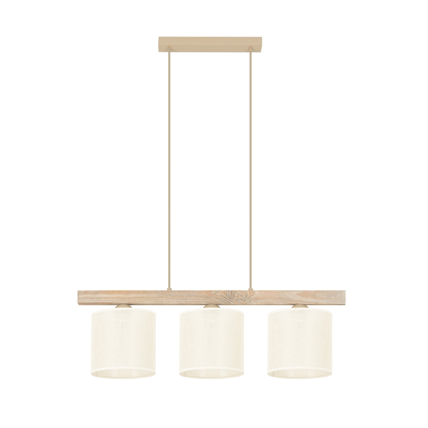 Brilagi - Κρεμαστό φωτιστικό οροφής FOREST 3xE27/15W/230V πεύκο/καφέ/κρεμ