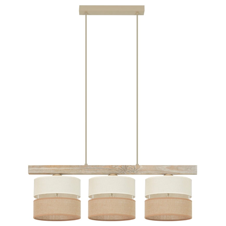 Brilagi - Κρεμαστό φωτιστικό οροφής FOREST 3xE27/15W/230V πεύκο/μπεζ/κρεμ