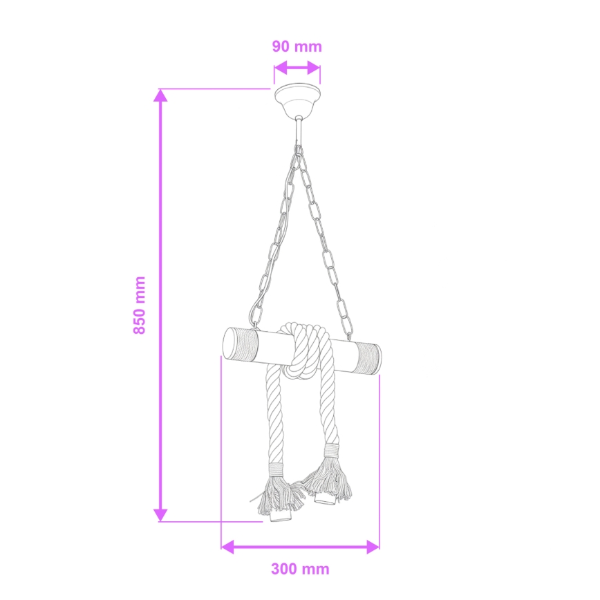 Brilagi - Κρεμαστό φωτιστικό οροφής KOS 2xE27/60W/230V οξιά