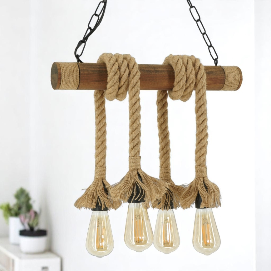 Brilagi - Κρεμαστό φωτιστικό οροφής KOS 4xE27/60W/230V οξιά