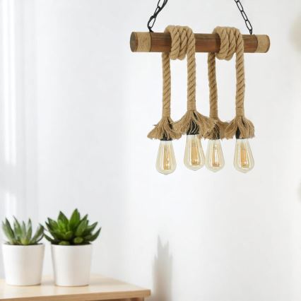 Brilagi - Κρεμαστό φωτιστικό οροφής KOS 4xE27/60W/230V οξιά