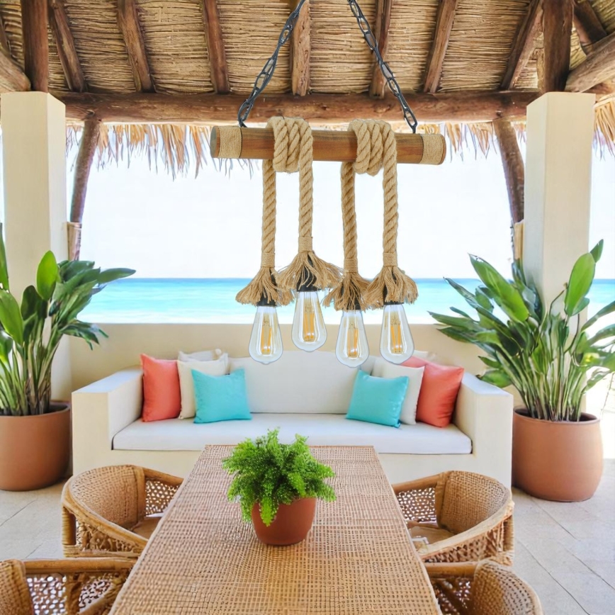 Brilagi - Κρεμαστό φωτιστικό οροφής KOS 4xE27/60W/230V οξιά